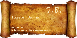 Tuzson Barna névjegykártya