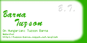 barna tuzson business card